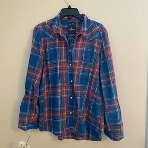 AE boyfriend fit plaid shirt